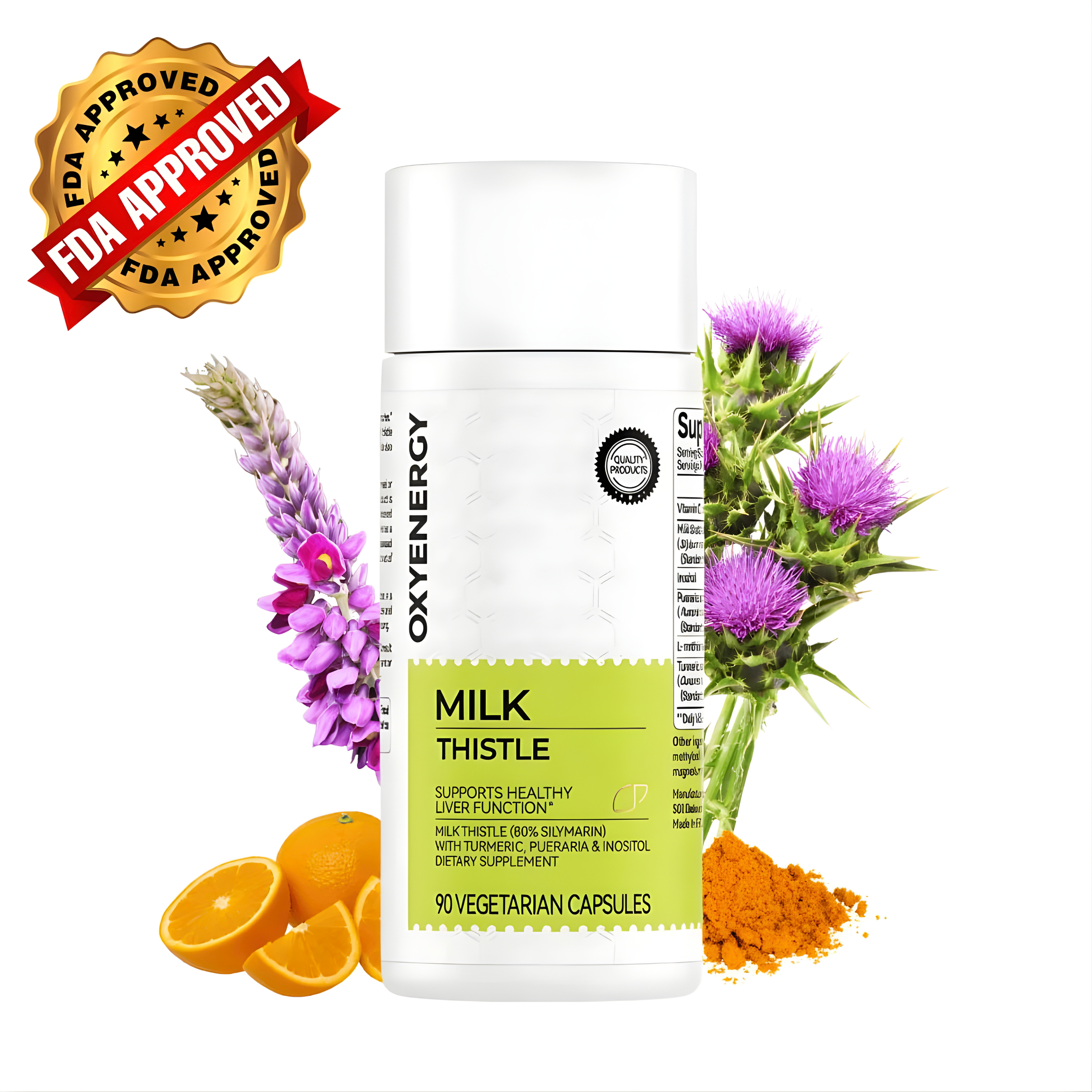 Bottle of Aurenza Shop Advanced Liver Support with ACGVA™ Milk Thistle supplement, featuring a white and green label.