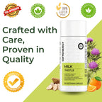 Bottle of Aurenza Shop Advanced Liver Support with ACGVA™ Milk Thistle supplement on a white background.