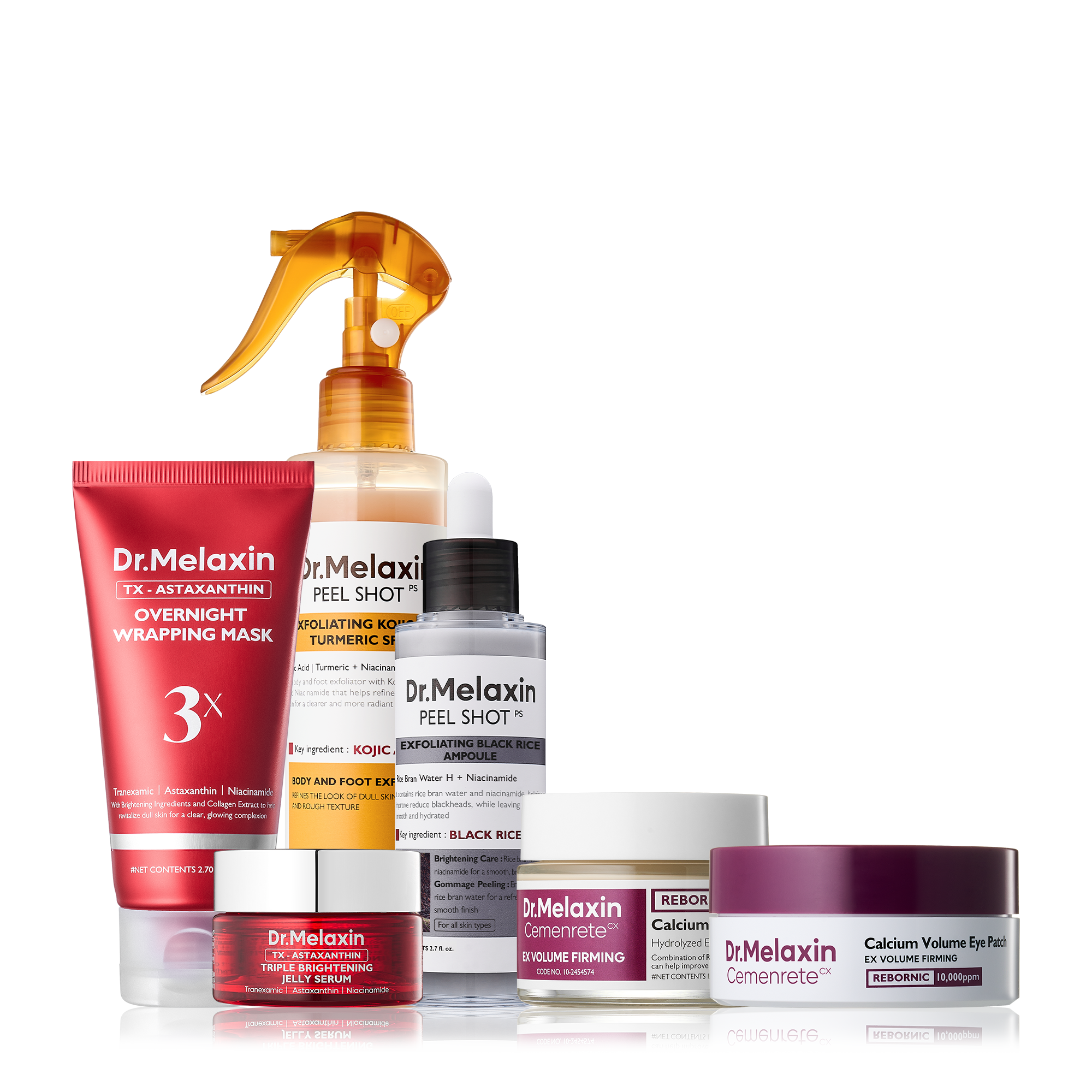 Aurenza Shop All Day Radiance Boost Set featuring skincare bottles and jars for glowing, refreshed skin.