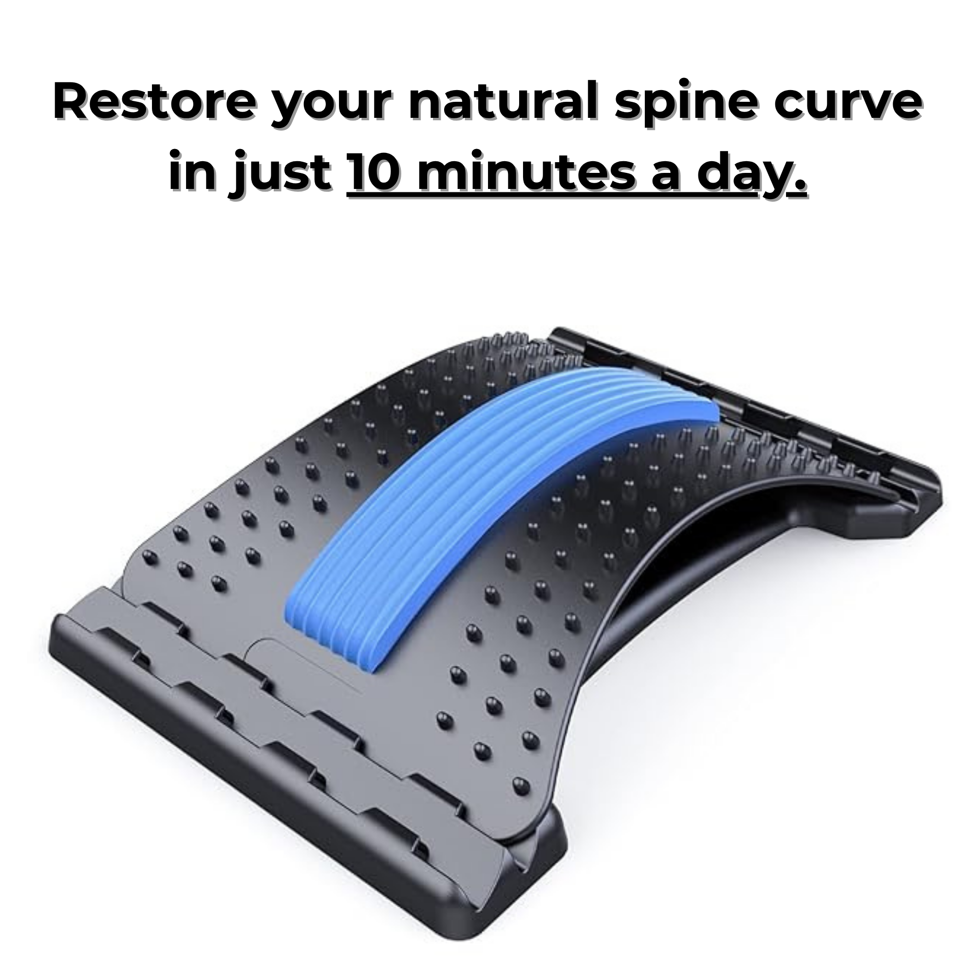 Aurenza Shop back stretcher device with adjustable rollers for back pain relief and spinal alignment.