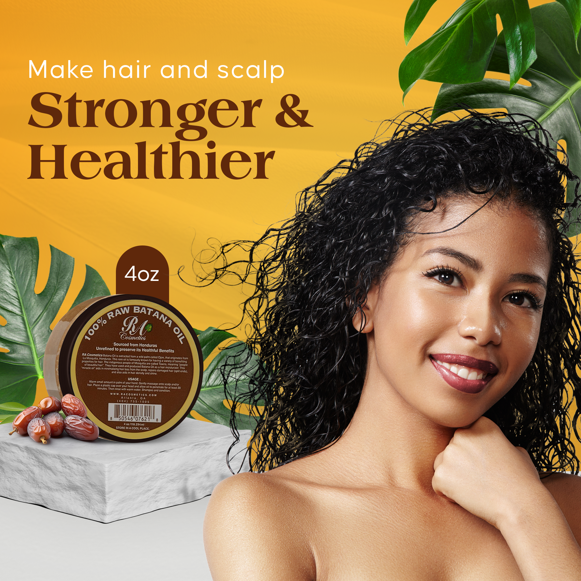 Bottle of Aurenza Shop Batana Hair Oil with a label, showcasing the natural hair care product in a clear container.