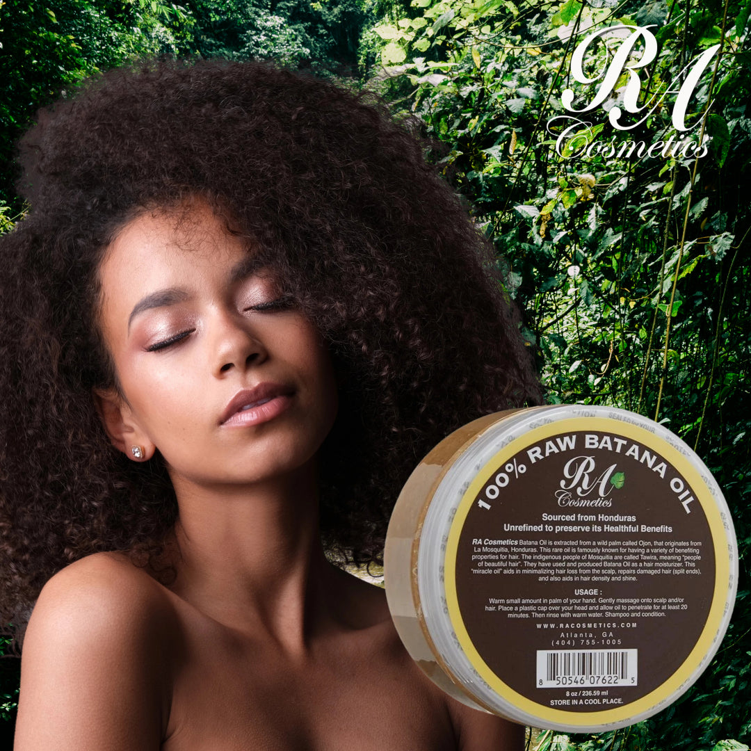 Bottle of Aurenza Shop Batana Hair Oil with a pump dispenser, displayed on a neutral background.