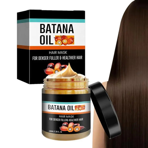 Aurenza Batana Hair Revival Cream jar with label, showcasing natural ingredients and hair care benefits.