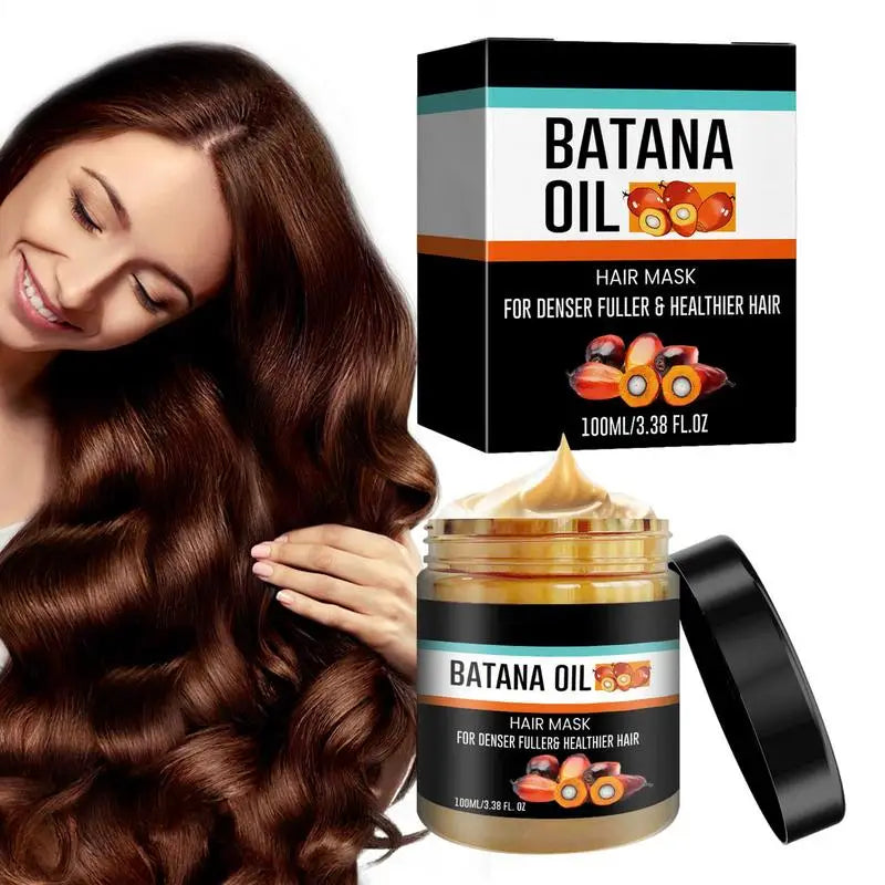 Aurenza Batana Hair Revival Cream jar with label, showing the product's natural hair treatment formula and packaging.