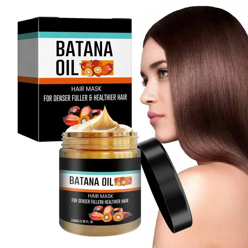 Aurenza Batana Hair Revival Cream jar with label, showcasing natural hair care product for revitalizing hair.