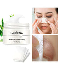 Aurenza Shop blackhead skin mask in a jar, designed to clear pores and reduce blackheads, shown with the lid off and mask inside.