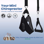 Aurenza Shop BlisCure™ Neck Decompression Device showing a compact, ergonomic device designed for neck relief and spinal decompression.