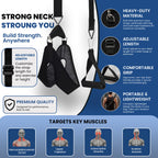 Aurenza BlisCure Neck Decompression Device showing the adjustable head support and therapy straps for neck relief.