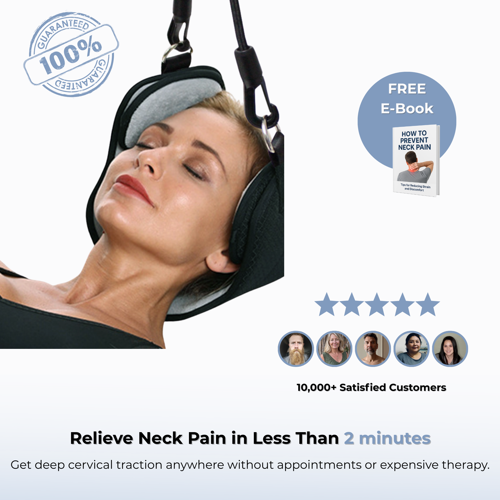 Aurenza Shop BlisHam™ Neck Relief Traction Hammock gently supports and relieves neck tension with soft fabric and adjustable straps.