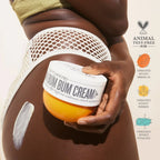 Brazilian Bum Bum Cream by Aurenza Shop in a jar, featuring creamy texture and tropical-inspired packaging.