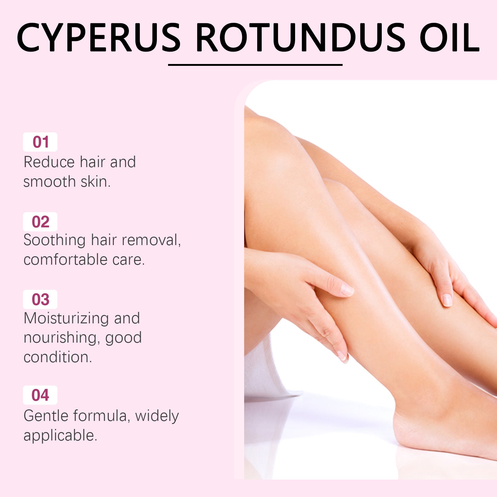 Aurenza Shop Caramela Beauty Cyperus Rotundus Oil for natural hair reduction, 60ml bottle on a white background