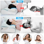 Aurenza Shop cervical pillow with ergonomic design, shown in neutral color, ideal for neck support and comfortable sleep.