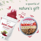 Cold pressed organic beet root powder by Aurenza Shop in a 4lb package, high concentration, no additives, shown in a clear resealable bag.