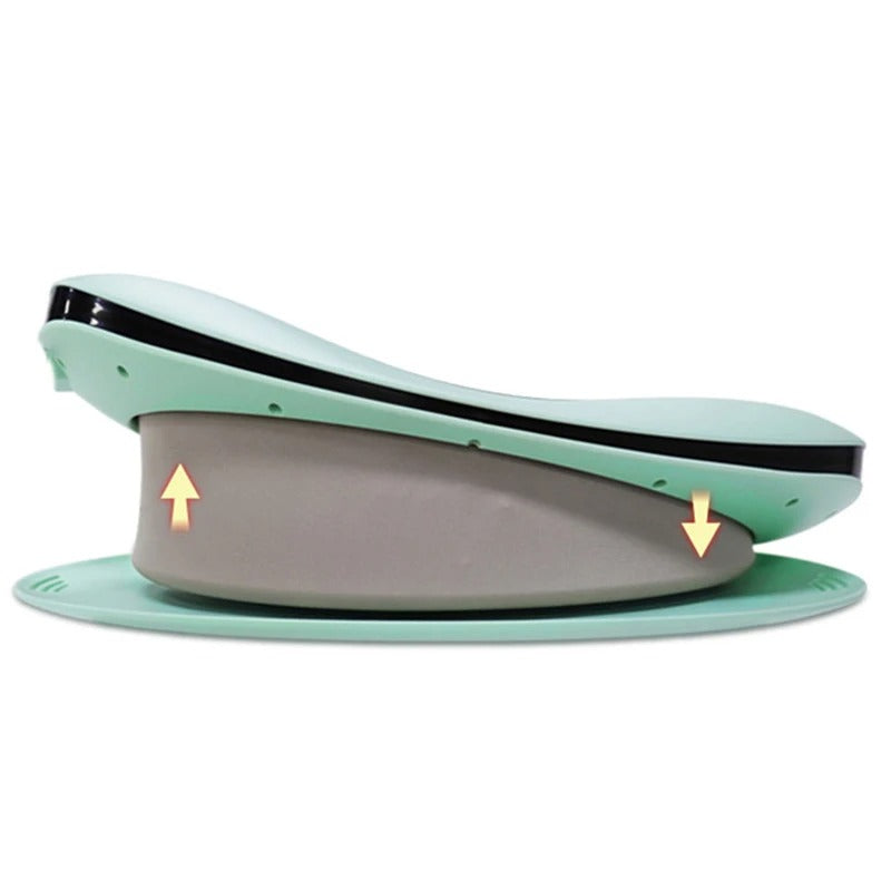 Aurenza ComfortEase lumbar massager with heat function, showing its ergonomic design and control panel for targeted relaxation.