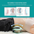 Aurenza ComfortEase lumbar massager with heat function, showing the device wrapped around a person's lower back for soothing relief.