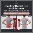 Cooling Relief Gel for shoulders and joints by Aurenza Shop, showing the gel tube with cooling applicator and soothing labels.