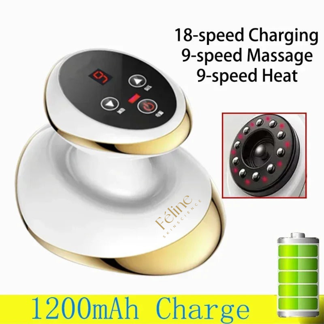 Aurenza Shop cupping therapy massager with multiple glass cups and pump for pain relief and muscle relaxation.