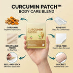 Aurenza Shop Curcumin Body Care Patches for targeted, mess-free daily relief, shown on a person's arm in a natural setting.