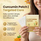 Aurenza Shop Curcumin Body Care Patches for targeted, mess-free daily skin relief, shown on a person’s arm.