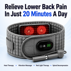 Aurenza Shop decompression and heat therapy belt for back pain relief, shown in a neutral setting on a white background.