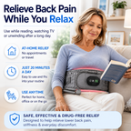 Aurenza Shop decompression and heat therapy belt shown on a model for back pain relief and muscle relaxation.