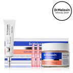 Aurenza Shop Dr.Melaxin Neck Wrinkle Set with skincare products, featuring bottles and jars for reducing neck wrinkles.