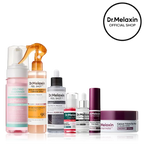 Aurenza Shop Dr. Melaxin Radiant Blowout Set with hair styling tools and products for a sleek, shiny hairstyle.
