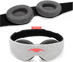 Aurenza Shop Eyelash Sleeping Mask, soft black fabric with adjustable strap, designed to protect and soothe eyelashes during sleep.