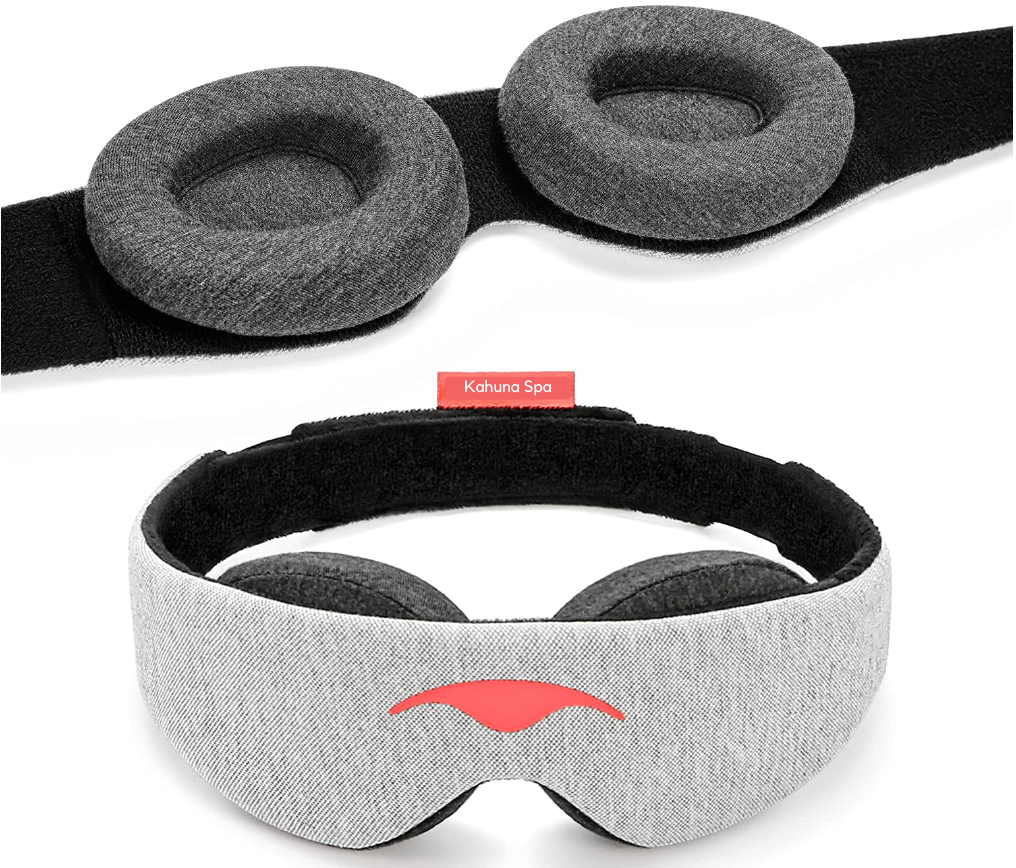 Aurenza Shop Eyelash Sleeping Mask, soft black fabric with adjustable strap, designed to protect and soothe eyelashes during sleep.