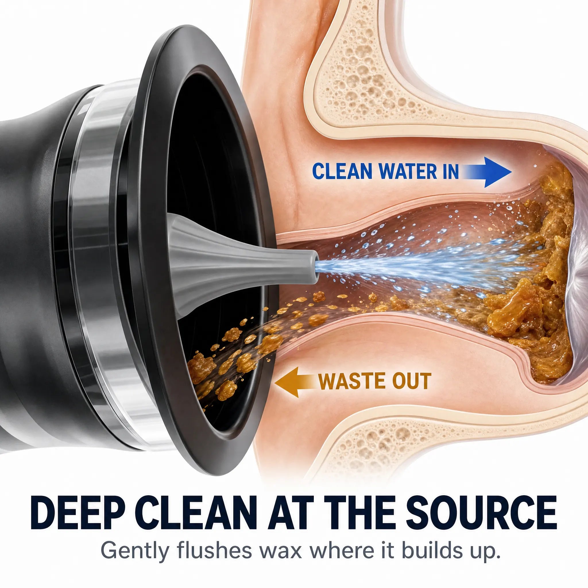 Aurenza Shop HearRelief Ear Cleaner Pro with ergonomic design and cleaning tip for safe ear hygiene.