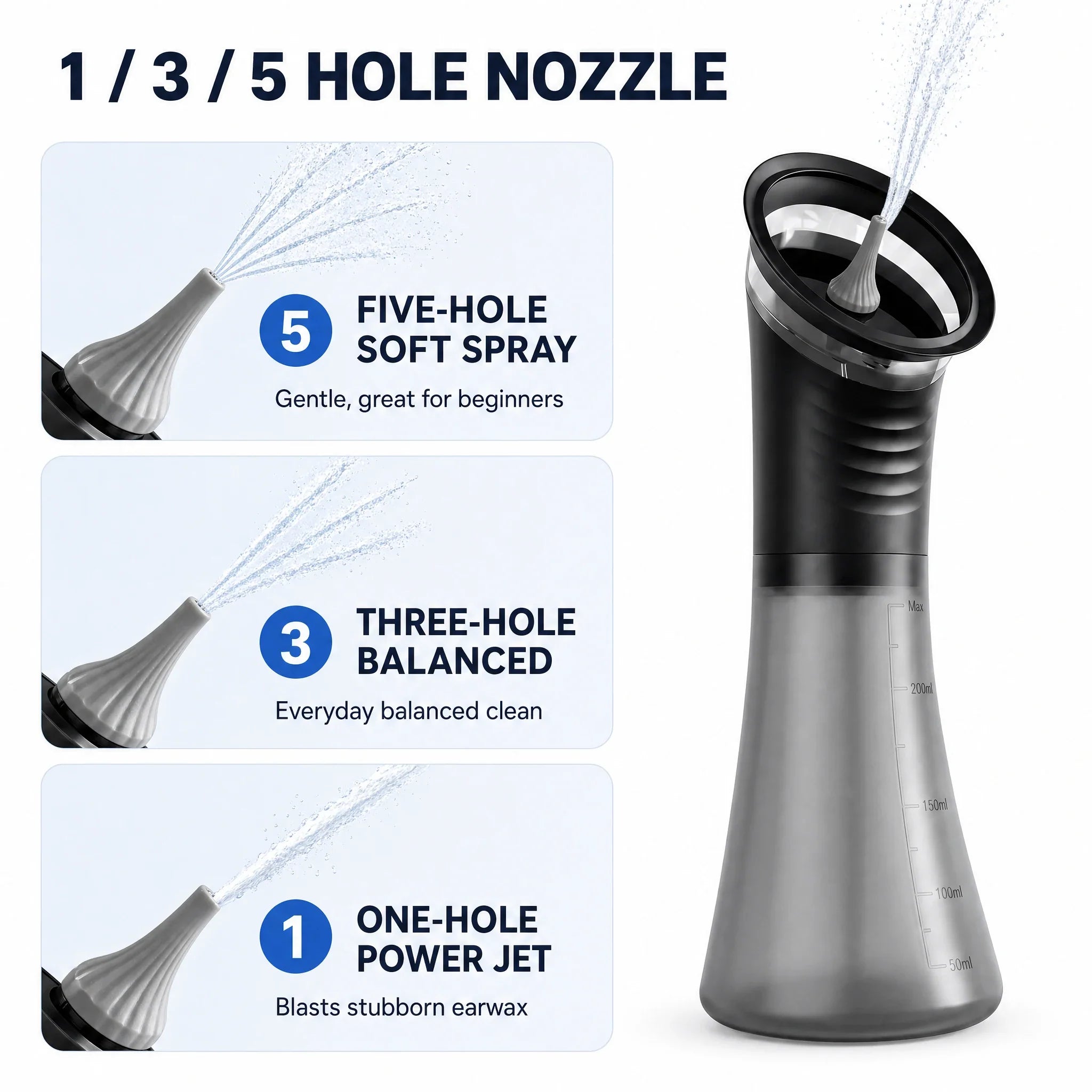 Aurenza Shop HearRelief Ear Cleaner Pro showing a sleek, compact ear cleaning device with a digital display and cleaning tips.