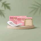 Aurenza Shop herbal steam patch showing natural herbal ingredients and adhesive patch for soothing relief.