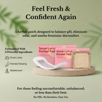 Aurenza Shop herbal steam patch applied to skin, showing the natural herbal ingredients and soothing design for pain relief.
