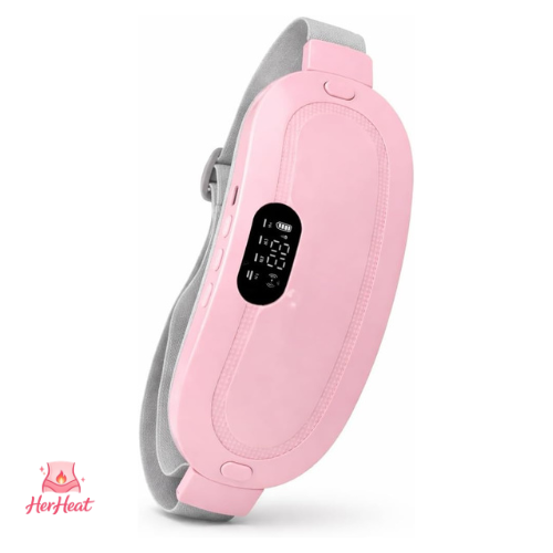 Aurenza HerGo portable heating pad in a neutral color, compact design, perfect for soothing muscle pain and warmth on the go.