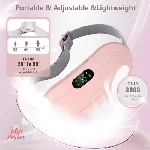 Aurenza HerGo portable heating pad in soft fabric, compact and lightweight for soothing heat therapy on the go.