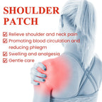 Aurenza Mugwort Warming Comfort Patches on neck, shoulder, and knee areas for soothing relief.