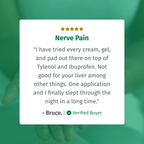 Aurenza Shop Nerve Relief Cream jar with white label and green accents, showcasing the product for nerve pain relief.