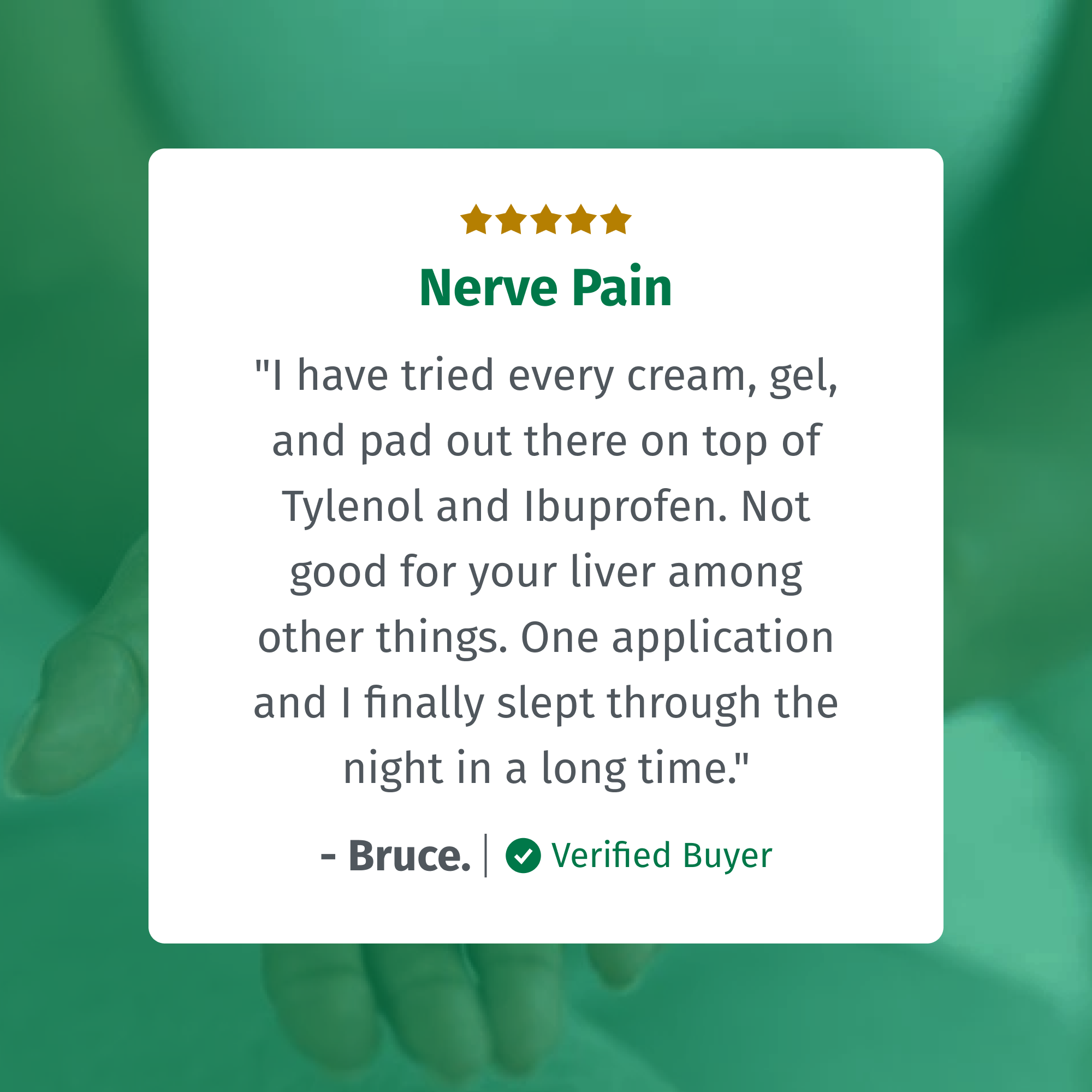 Aurenza Shop Nerve Relief Cream jar with white label and green accents, showcasing the product for nerve pain relief.