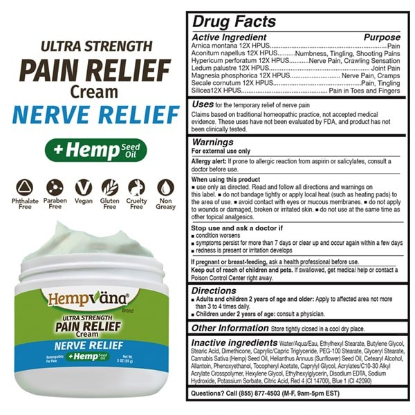 Aurenza Shop nerve relief cream jar with label, showcasing the soothing skincare product designed for nerve pain relief.