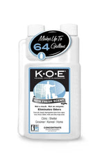 Aurenza Odorcide K.O.E Kennel Odor Eliminator Concentrate 16 oz bottle, designed to eliminate pet kennel odors.