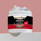 A tube of Platinum 4% Lidocaine Pain Relief Cream by Aurenza Shop, showing the product packaging and applicator.