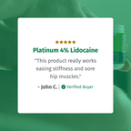 Platinum 4% Lidocaine Pain Relief Cream by Aurenza Shop, tube of topical pain relief cream with lidocaine for numbing discomfort.