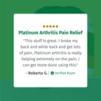 Aurenza Shop Platinum Arthritis Pain Relief Gel tube showing the product label and applicator nozzle.
