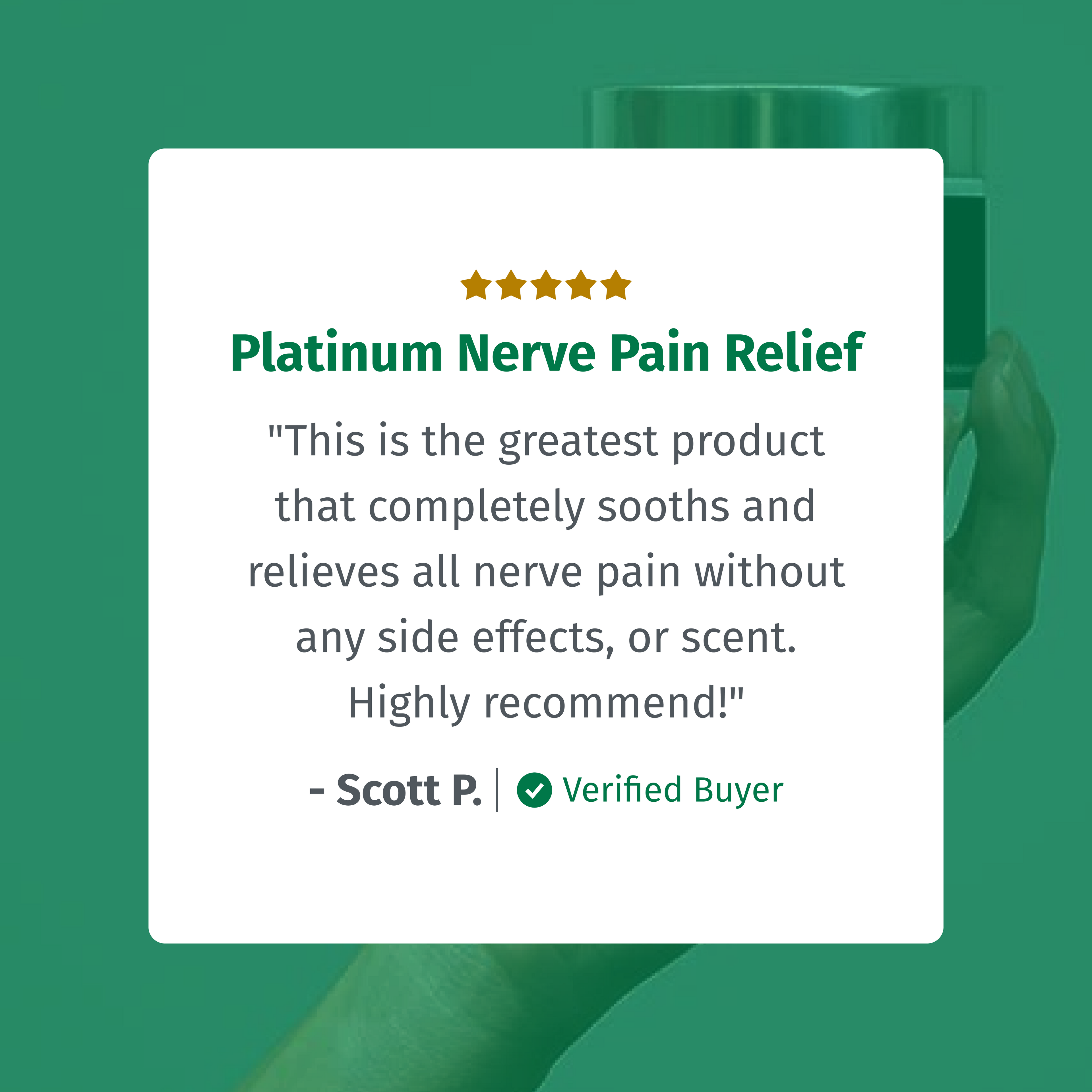 Platinum Nerve Pain Relief Cream by Aurenza Shop, showing the cream tube with branding and product label.