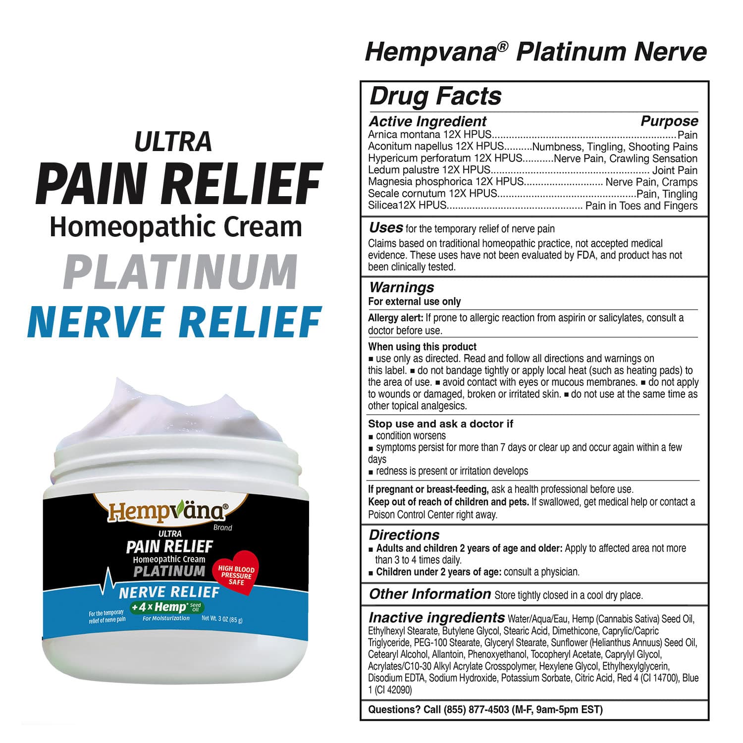 Aureza Shop Platinum Nerve Pain Relief Cream jar with label, designed for soothing nerve pain and inflammation relief.