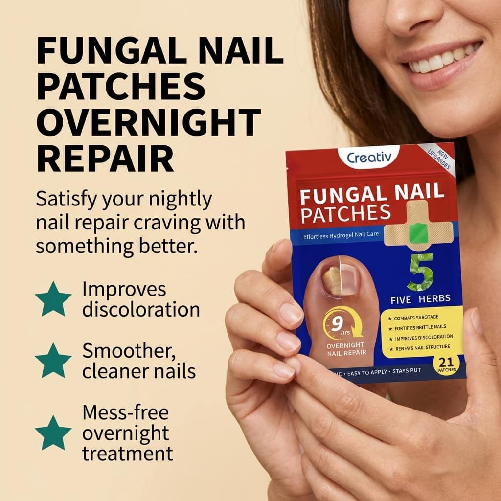 Aurenza Shop Fungus Premium Patch for nails, designed to repair nails and stop yellow fungus while you sleep.