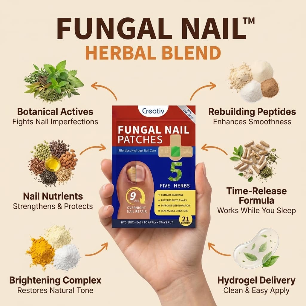 Aurenza Shop Repair Nail and Stop Yellow Fungus Fungus Premium Patch applied to a toenail for fungal treatment.