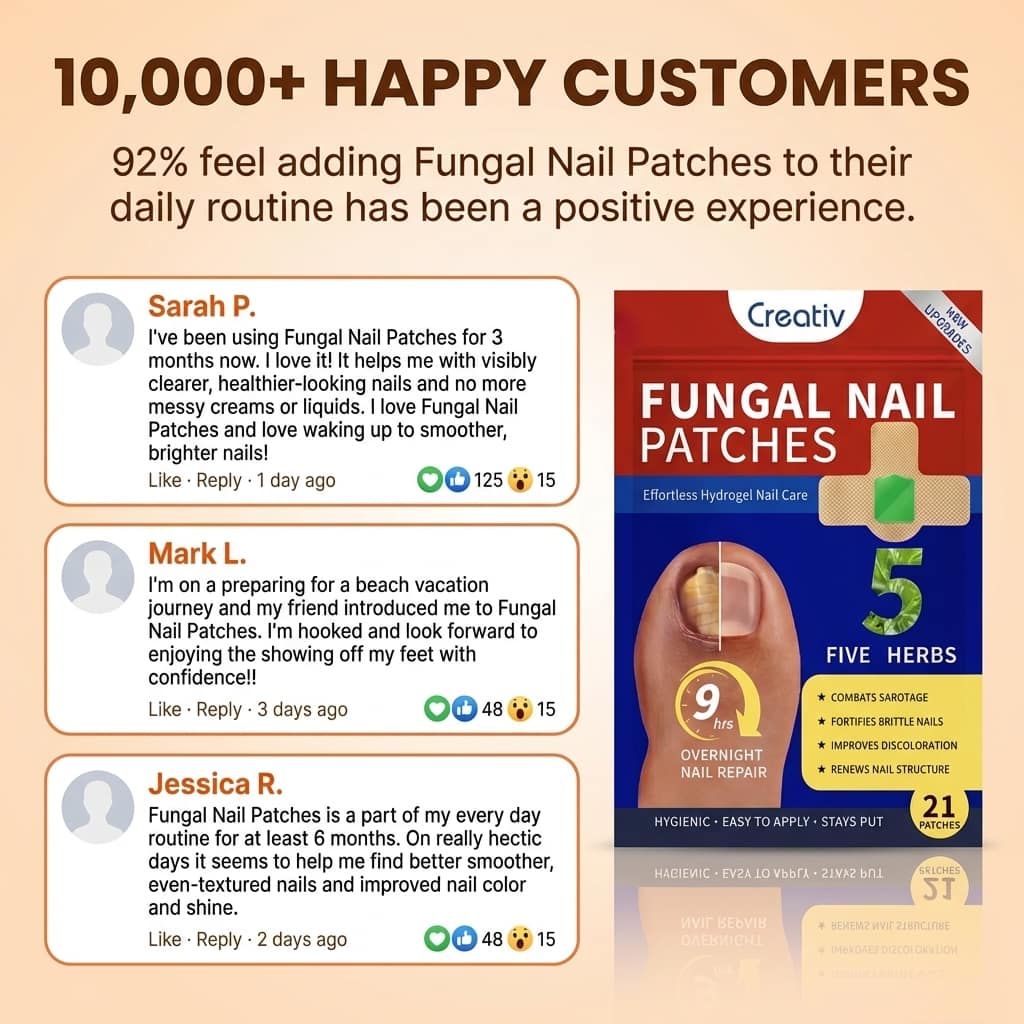 Aurenza Shop Repair Nail and Stop Yellow Fungus Fungus Premium Patch applied to a toenail for fungal treatment.