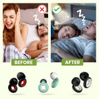 Aurenza Shop Sleep Upgrade Bundle featuring a silk bonnet and snoring noise cancellation plugs on a soft fabric background.