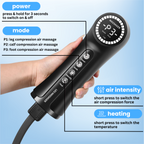 Aurenza Therava™ Air Compression Leg Massager with Heat showing the device wrapped around a person's legs for relief and relaxation.